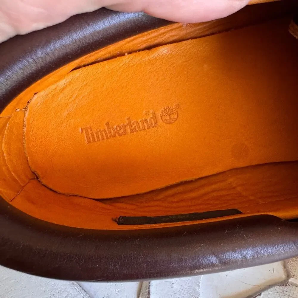 Timberland women’s brown leather boat shoe size 8